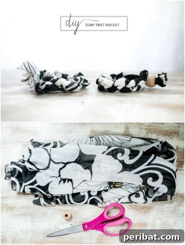 Transform Old Scarves into Stunning Creations for Zero Cost 9 Five Minute Twist Bracelet