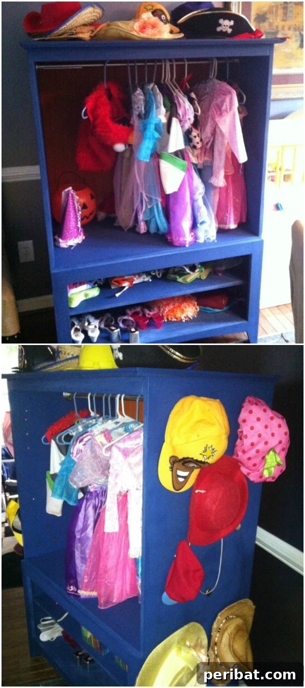 Unlock Kid Magic: 35 Household Item Crafts 16 Entertainment Center Repurposed Into Dress Up Closet