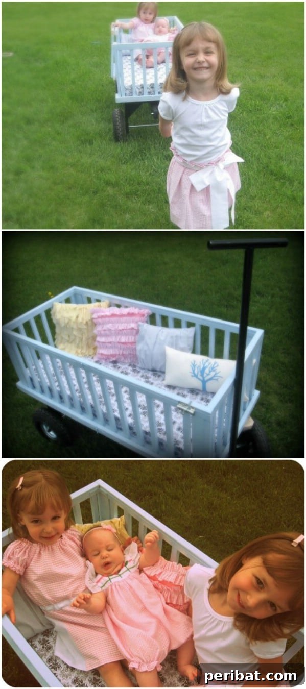 Unlock Kid Magic: 35 Household Item Crafts 17 Baby Crib Repurposed Into Crib Wagon