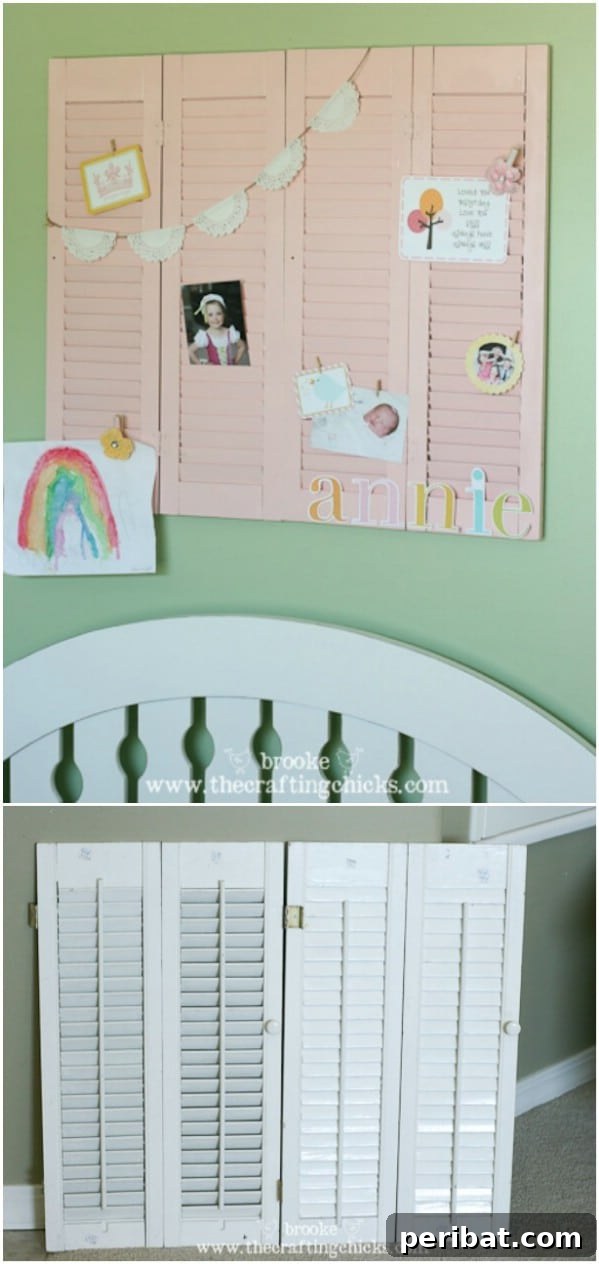 Unlock Kid Magic: 35 Household Item Crafts 23 Upcycled Shutter Wall Display