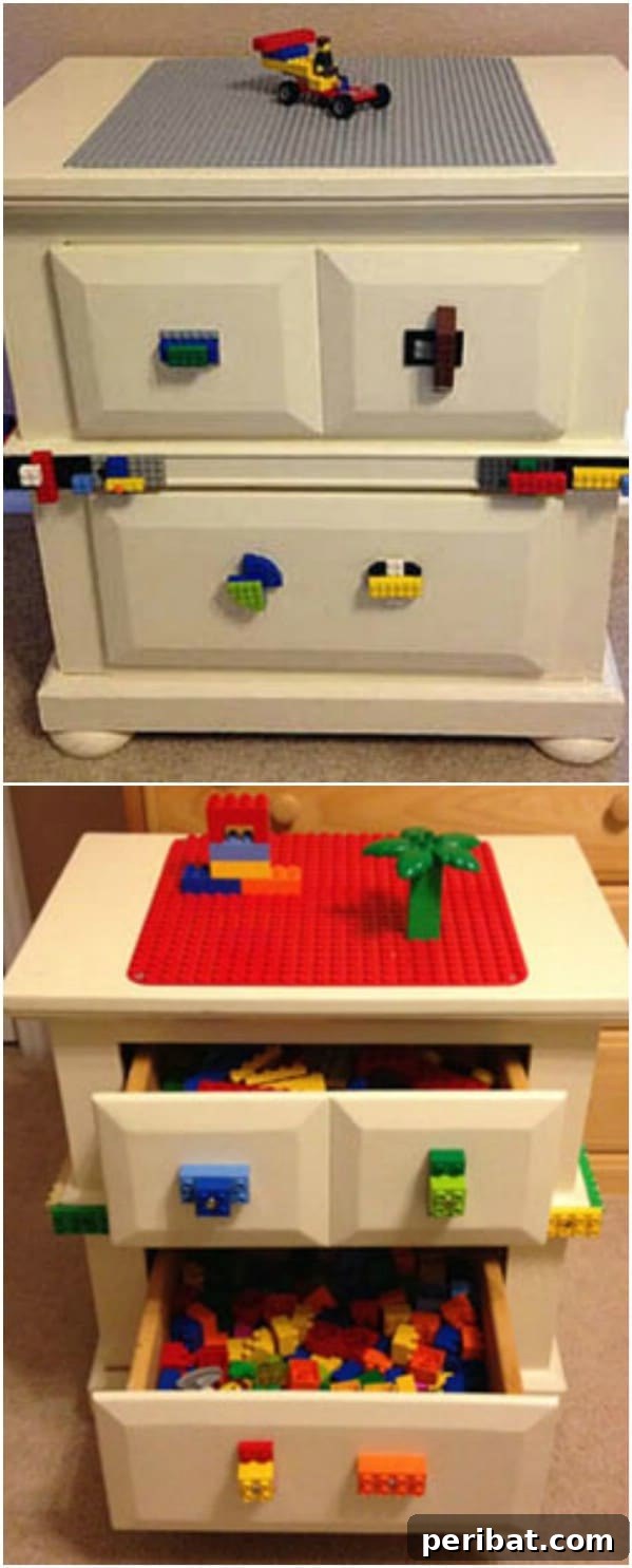 Unlock Kid Magic: 35 Household Item Crafts 6 Bedside Table Turned Lego Desk