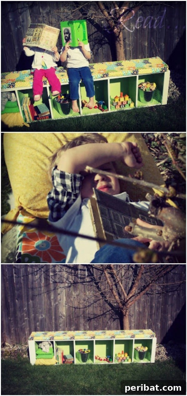 Unlock Kid Magic: 35 Household Item Crafts 7 Bookshelf Repurposed Into Padded Bench