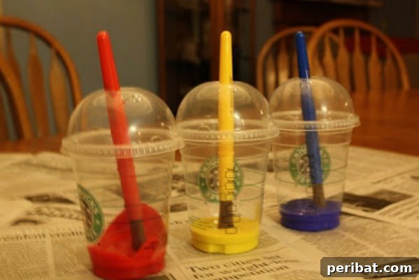 Unlock Kid Magic: 35 Household Item Crafts 9 DIY No Spill Paint Cups