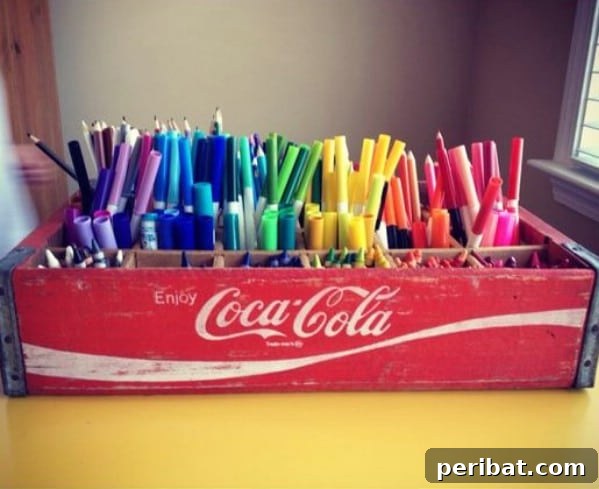 Unlock Kid Magic: 35 Household Item Crafts 10 Coke Crate Art Supply Storage