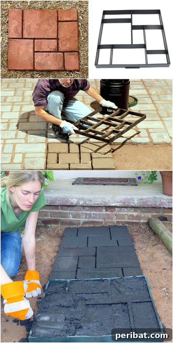 Elevate Your Garden Path: Creative Stepping Stone Ideas 23 Faux Brick Walkway Stones