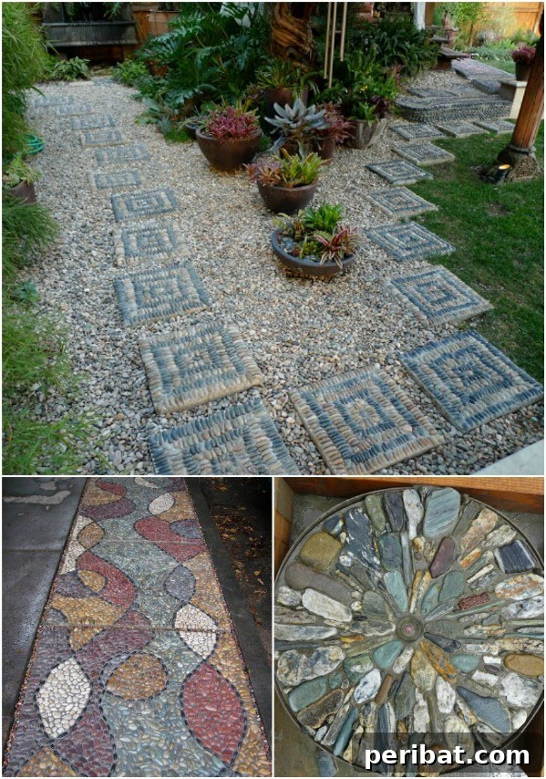 Elevate Your Garden Path: Creative Stepping Stone Ideas 24 DIY Pebble Mosaic Walkway Stones