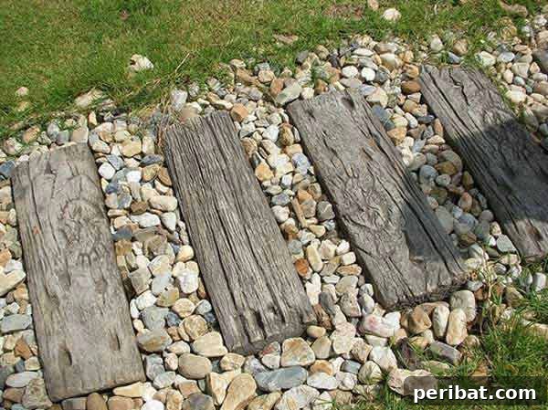 Elevate Your Garden Path: Creative Stepping Stone Ideas 4 Wooden Board Stepping Stones