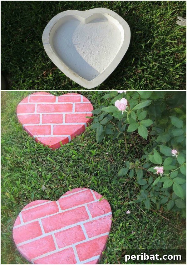 Elevate Your Garden Path: Creative Stepping Stone Ideas 5 Brick Look Heart Shaped Stepping Stones
