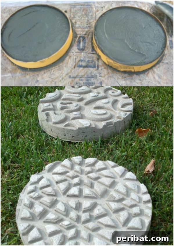 Elevate Your Garden Path: Creative Stepping Stone Ideas 8 Simple Textured Stepping Stones