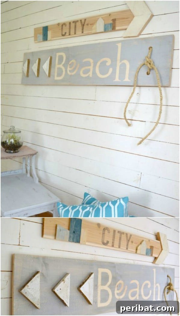 50 Charming Wooden Signs for Rustic Home Appeal 11 Scrap Wood Beach Directional Signs for Outdoor Decor