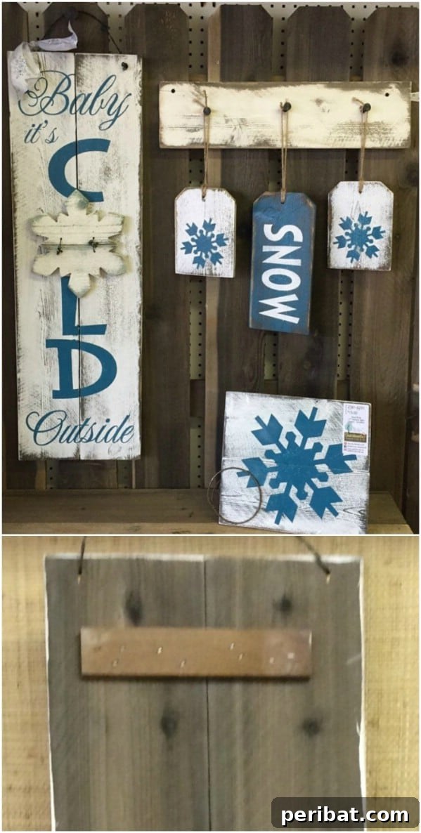 50 Charming Wooden Signs for Rustic Home Appeal 14 Long Festive Baby It's Cold Outside Holiday Sign