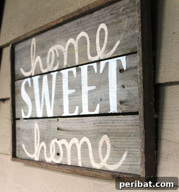 50 Charming Wooden Signs for Rustic Home Appeal 16 Home Sweet Home Framed Plank Wood Sign with Distressed Look
