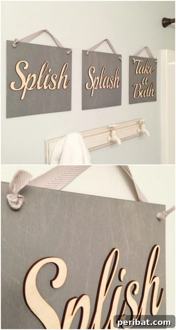 50 Charming Wooden Signs for Rustic Home Appeal 24 Adorable Splish Splash Bathroom Signs from Wooden Planks