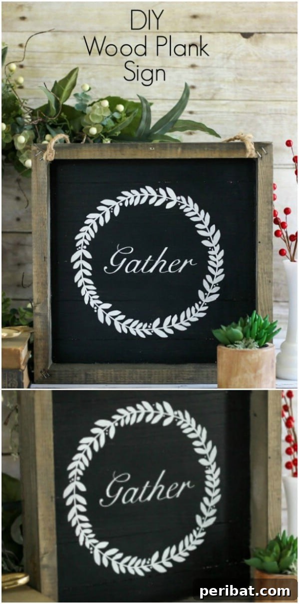 50 Charming Wooden Signs for Rustic Home Appeal 33 Framed Wood Plank Gather Sign for Dining Room or Kitchen