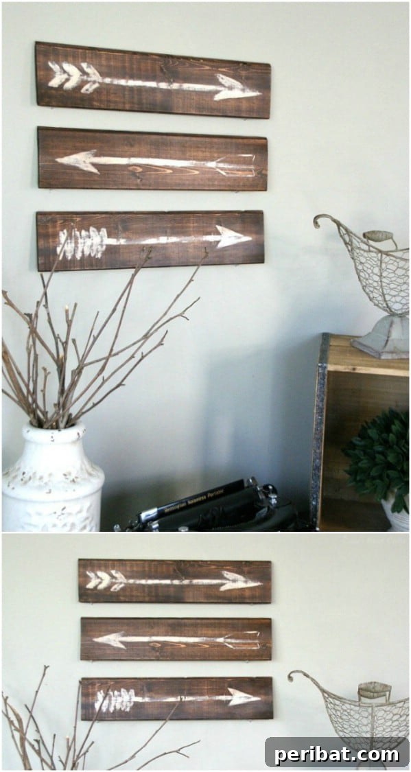 50 Charming Wooden Signs for Rustic Home Appeal 38 Rustic Painted Arrow Wooden Sign from Pallet Wood
