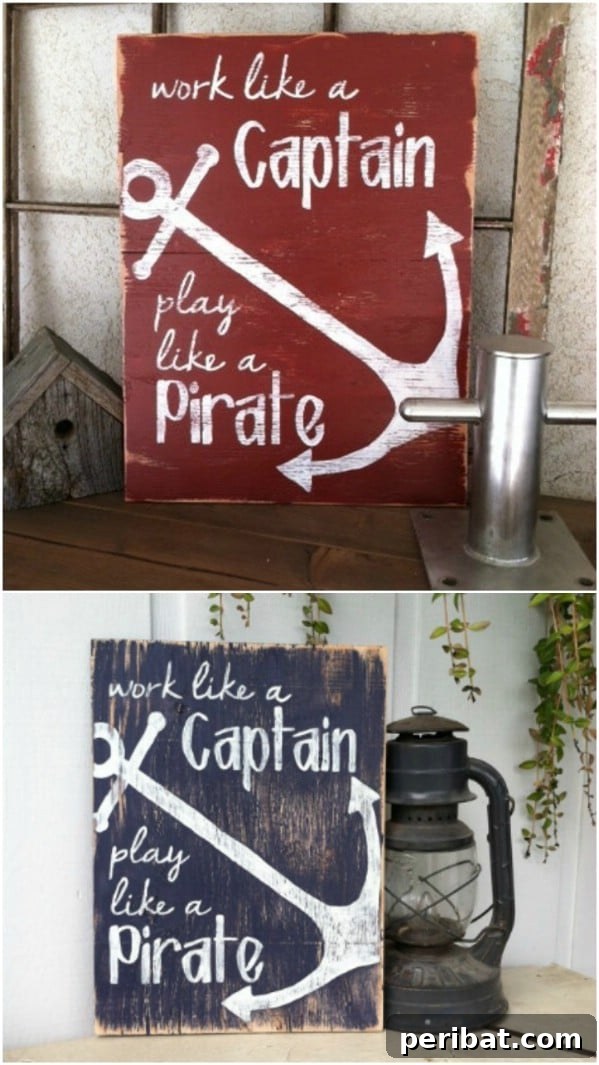50 Charming Wooden Signs for Rustic Home Appeal 43 Cool Distressed Wood Boating Sign with Whimsical Message
