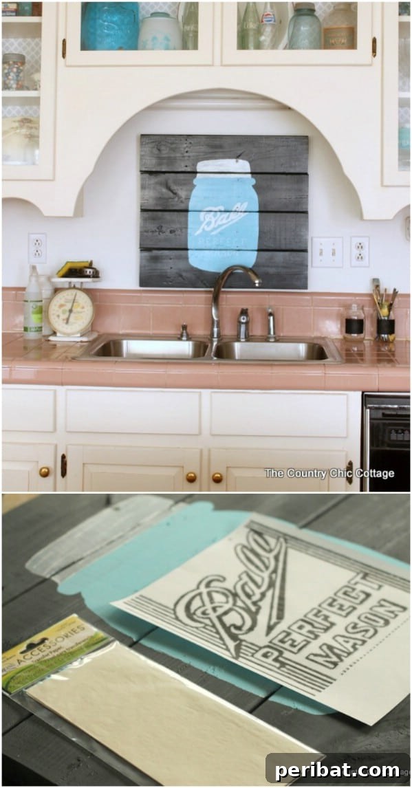 50 Charming Wooden Signs for Rustic Home Appeal 45 Easy DIY Mason Jar Pallet Sign for Rustic Kitchen Decor