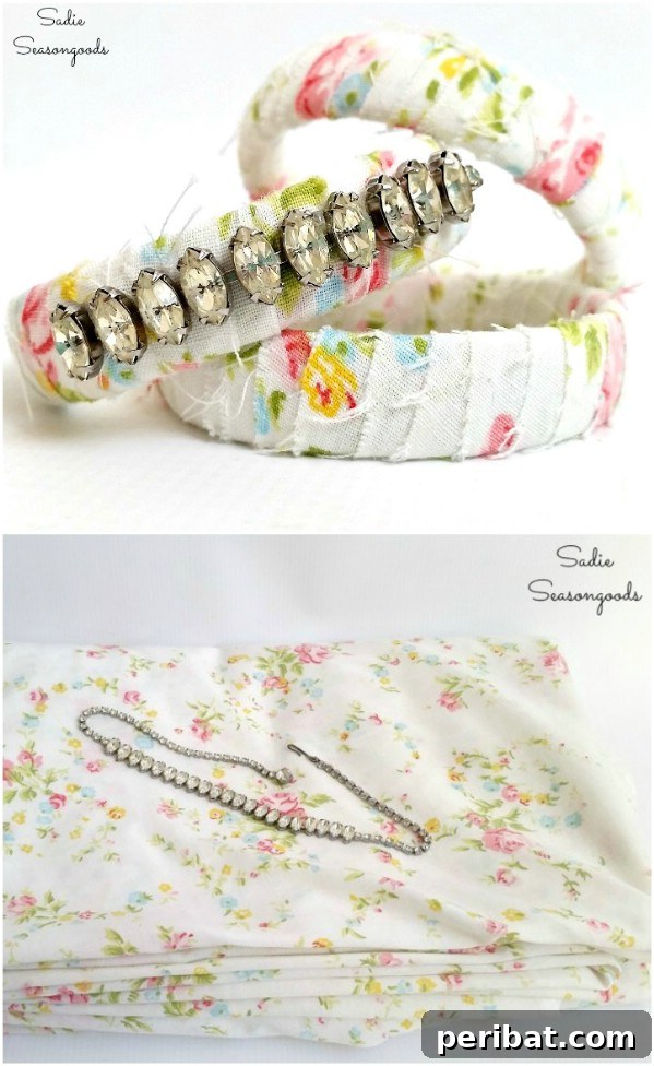 30 Genius Ways to Transform Old Bed Sheets 11 DIY Fabric Wrapped Bangles