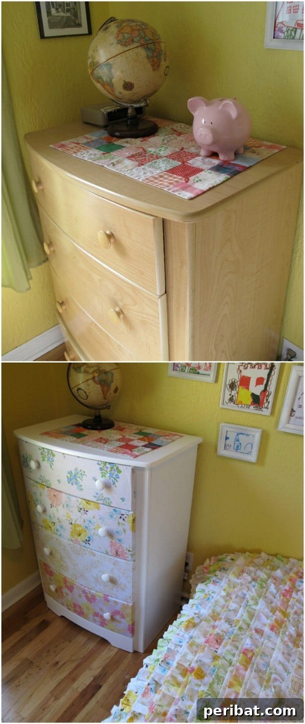 30 Genius Ways to Transform Old Bed Sheets 17 Updated Dresser From Repurposed Sheets