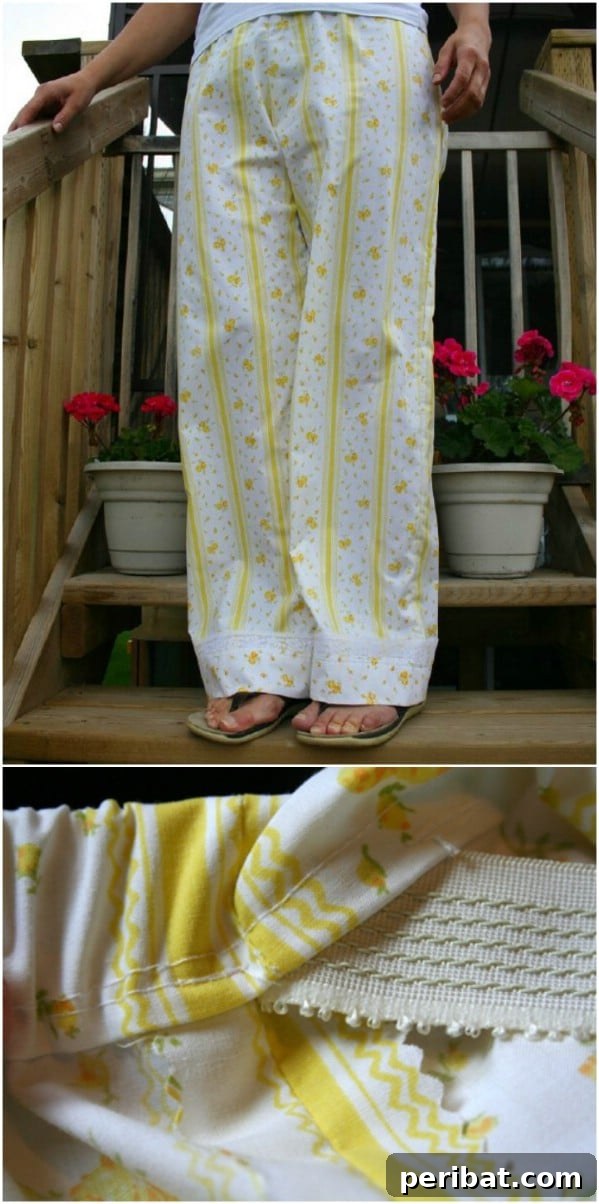 30 Genius Ways to Transform Old Bed Sheets 5 Repurposed Sheet Pajama Pants