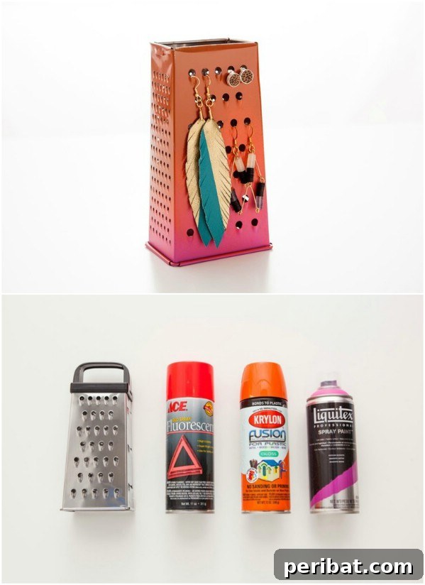 Unlock Creativity: Transform Forgotten Kitchen Tools into Stunning Decor 12 Repurposed Cheese Grater Earring Holder