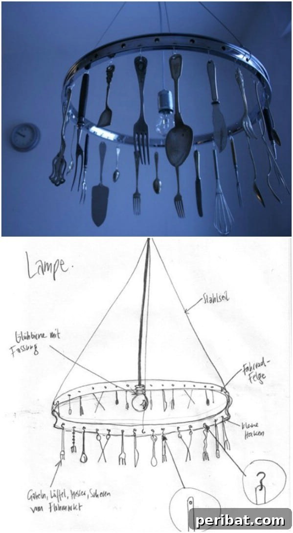 Unlock Creativity: Transform Forgotten Kitchen Tools into Stunning Decor 28 DIY Repurposed Silverware Chandelier