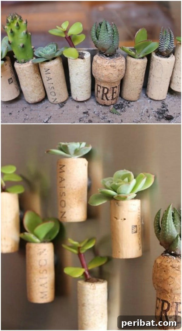 Unlock Creativity: Transform Forgotten Kitchen Tools into Stunning Decor 35 Upcycled Wine Cork Succulent Planters
