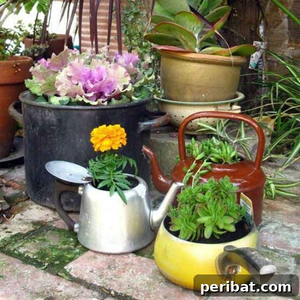Unlock Creativity: Transform Forgotten Kitchen Tools into Stunning Decor 37 Upcycled Tea Kettle Planters
