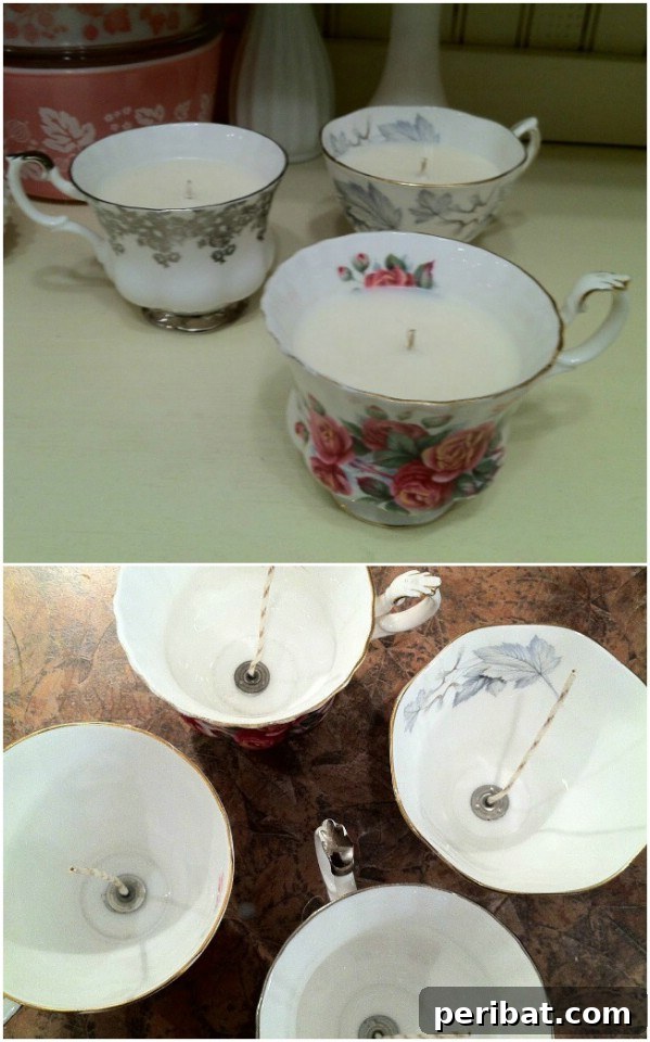 Unlock Creativity: Transform Forgotten Kitchen Tools into Stunning Decor 39 Vintage Teacup Homemade Candle