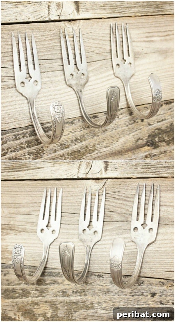 Unlock Creativity: Transform Forgotten Kitchen Tools into Stunning Decor 44 Silver Salad Fork Hooks