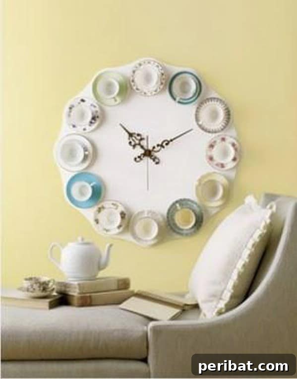 Unlock Creativity: Transform Forgotten Kitchen Tools into Stunning Decor 46 DIY Vintage Teacup Clock