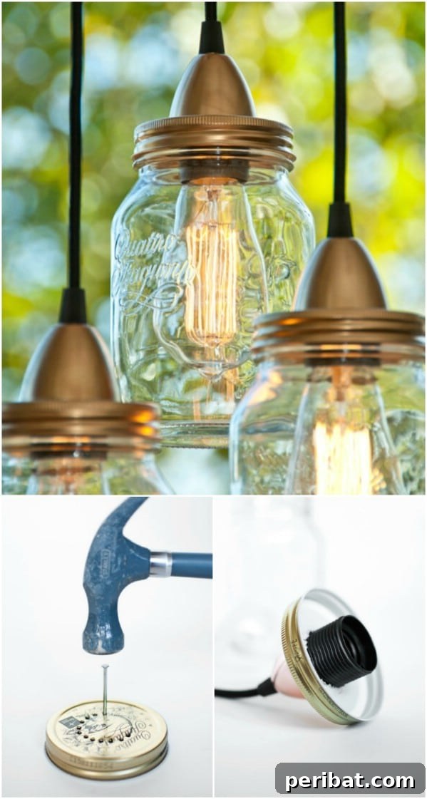 Unlock Creativity: Transform Forgotten Kitchen Tools into Stunning Decor 7 Vintage Mason Jar Lamp