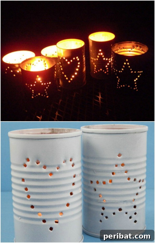 Brewing Up New Uses For Empty Coffee Containers 12 Repurposed Coffee Can Luminaries