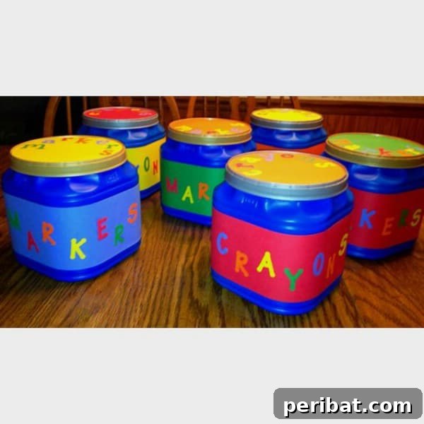 Brewing Up New Uses For Empty Coffee Containers 14 Kid’s Craft Storage From Upcycled Coffee Canisters