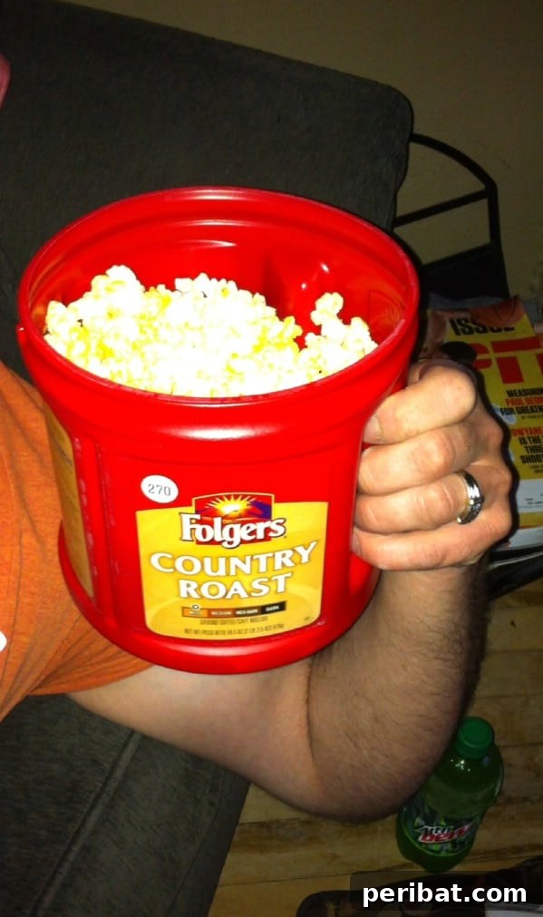 Brewing Up New Uses For Empty Coffee Containers 17 Easy DIY Popcorn Pail