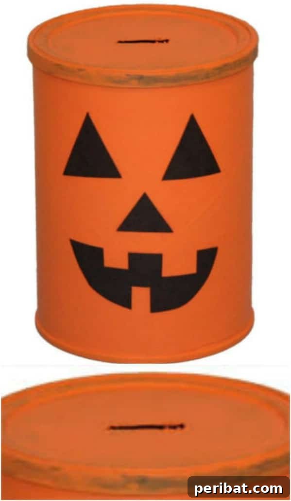 Brewing Up New Uses For Empty Coffee Containers 18 Upcycled Coffee Can Pumpkin Bank