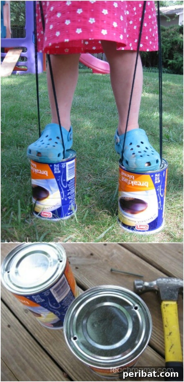 Brewing Up New Uses For Empty Coffee Containers 28 Fun Old-Fashioned Coffee Can Stilts
