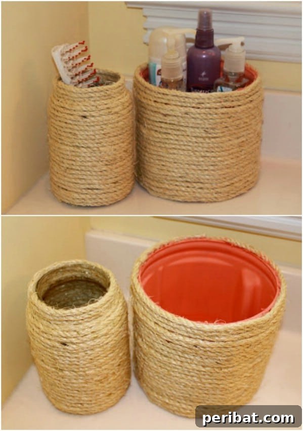 Brewing Up New Uses For Empty Coffee Containers 29 Rope Covered Coffee Can