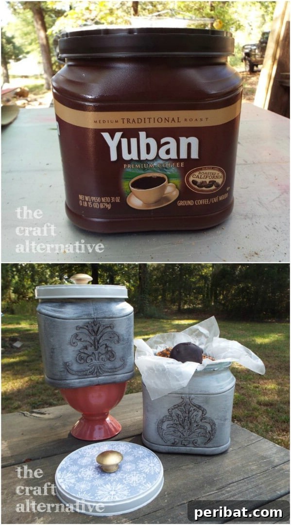 Brewing Up New Uses For Empty Coffee Containers 32 Decorative Repurposed Coffee Can Gift Box