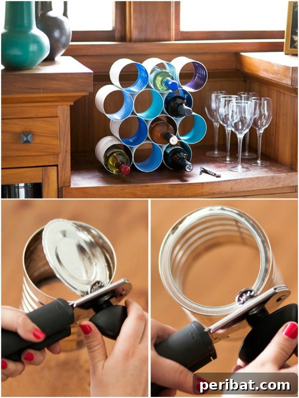 Brewing Up New Uses For Empty Coffee Containers 8 Coffee Can Wine Rack