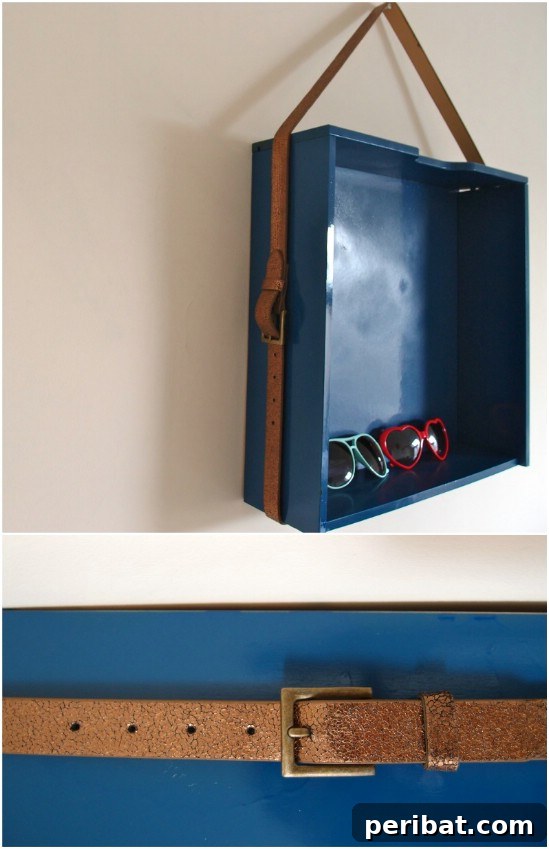 Transform Your Old Leather Belts: 25 Amazing Upcycling Ideas 12 DIY Leather Display Shelf Hanger