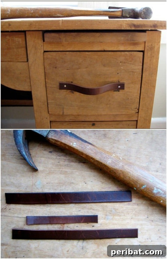 Transform Your Old Leather Belts: 25 Amazing Upcycling Ideas 14 DIY Leather Drawer Pulls