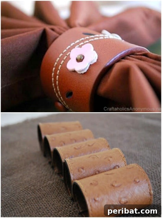 Transform Your Old Leather Belts: 25 Amazing Upcycling Ideas 20 DIY Leather Napkin Rings