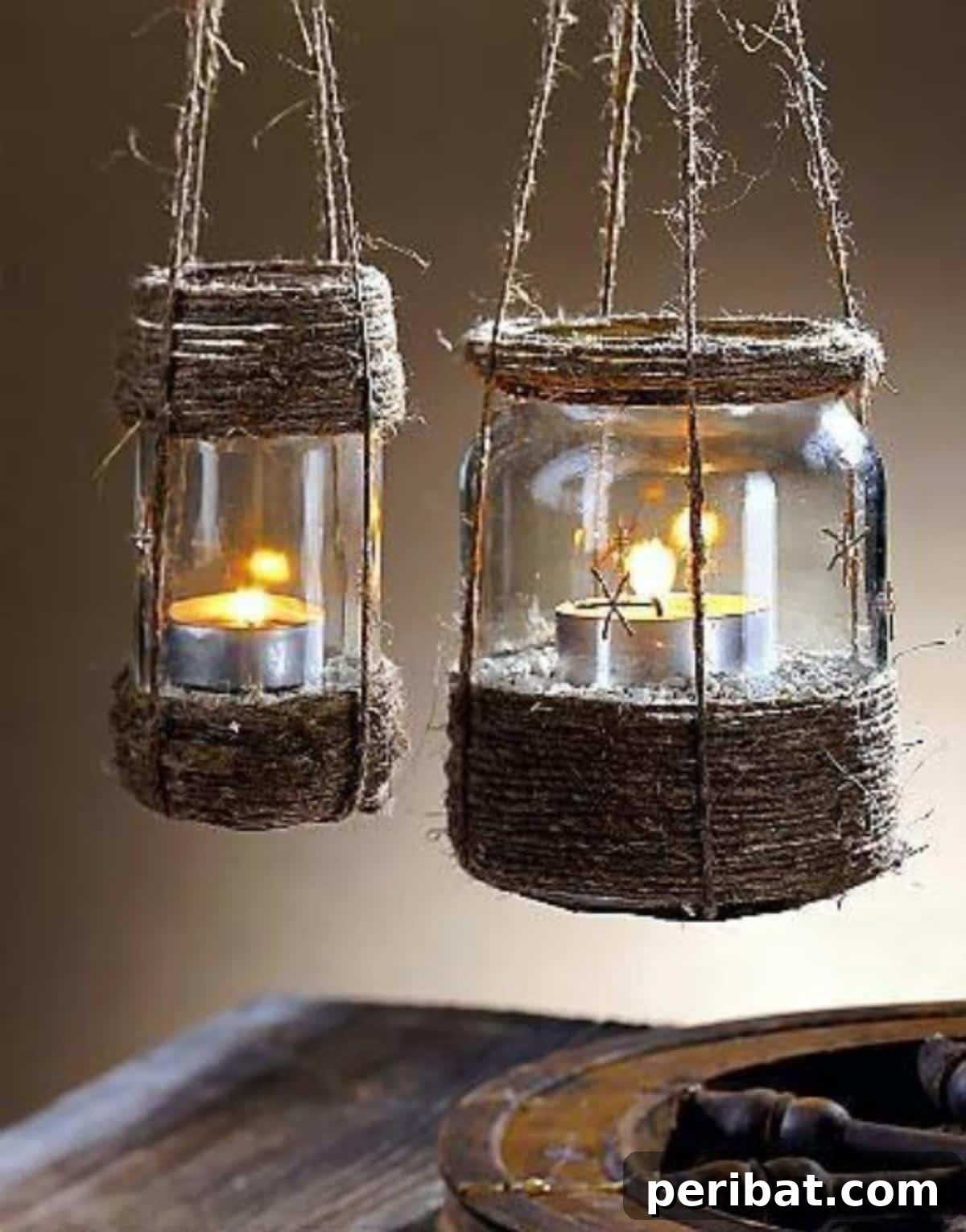 35 Radiant Outdoor Lantern Ideas to Transform Your Garden 20 Rustic Twine Jar Lanterns
