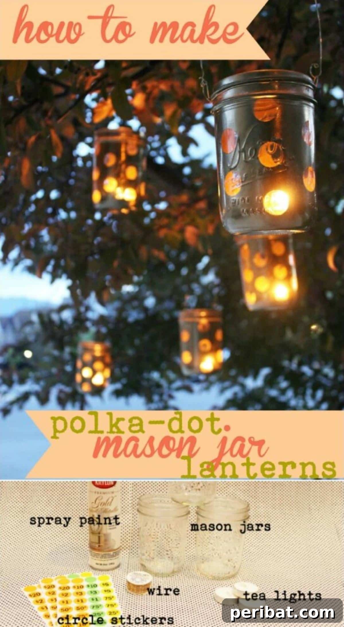 35 Radiant Outdoor Lantern Ideas to Transform Your Garden 23 DIY Garden Polka Dot Mason Jar Lanterns