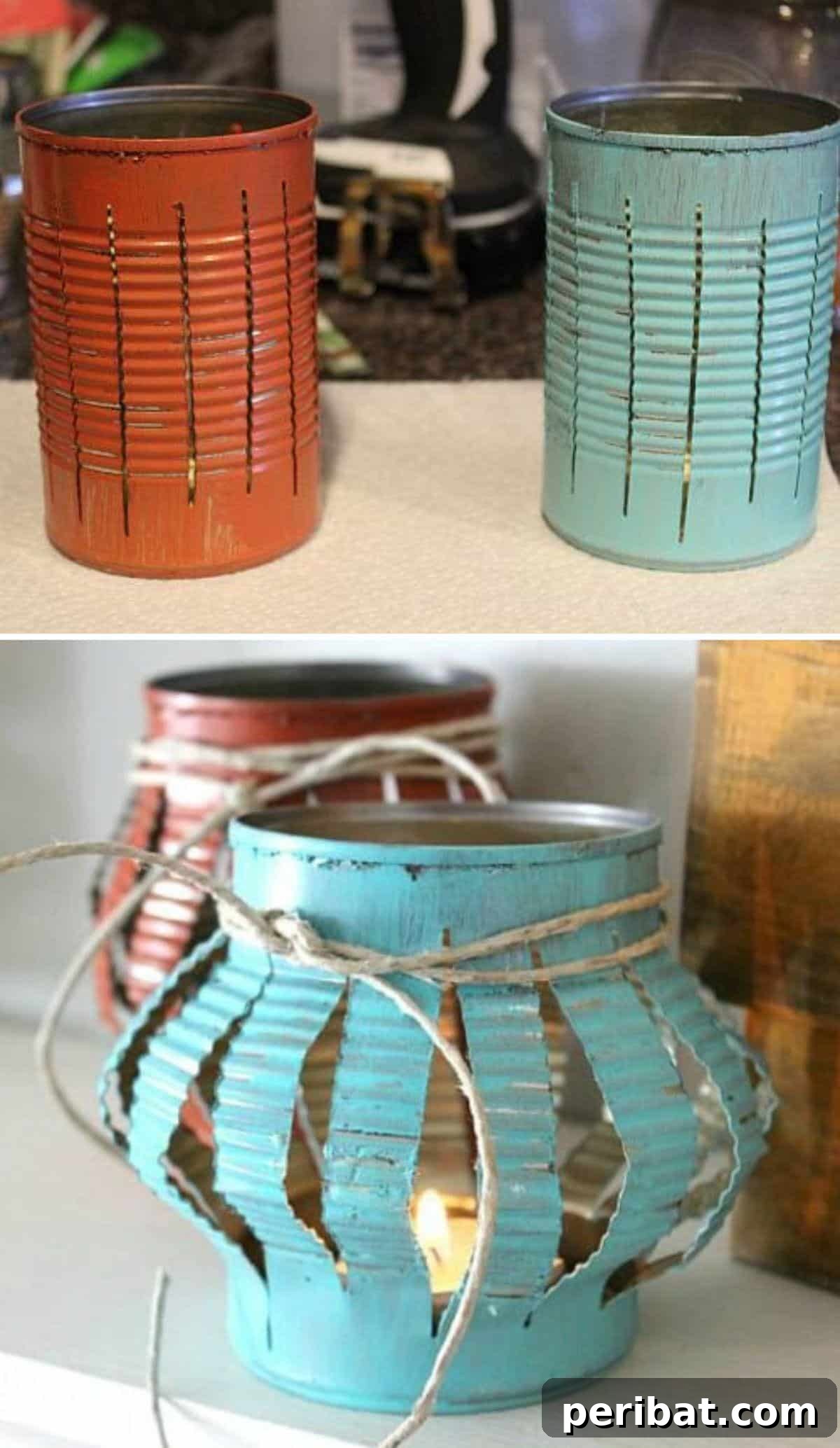 35 Radiant Outdoor Lantern Ideas to Transform Your Garden 29 Upcycled Tin Can Tea Lanterns