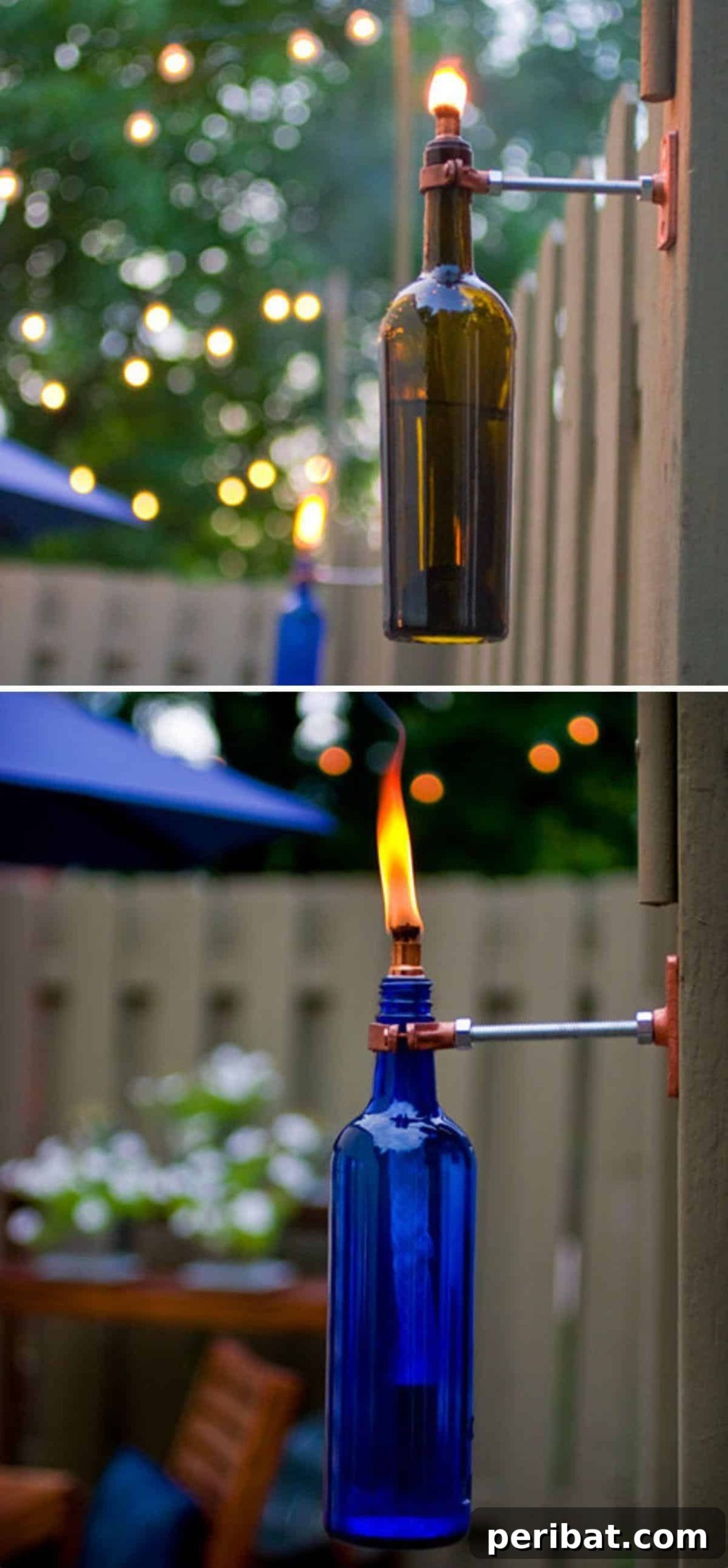 35 Radiant Outdoor Lantern Ideas to Transform Your Garden 35 Recycled Wine Bottle Torch