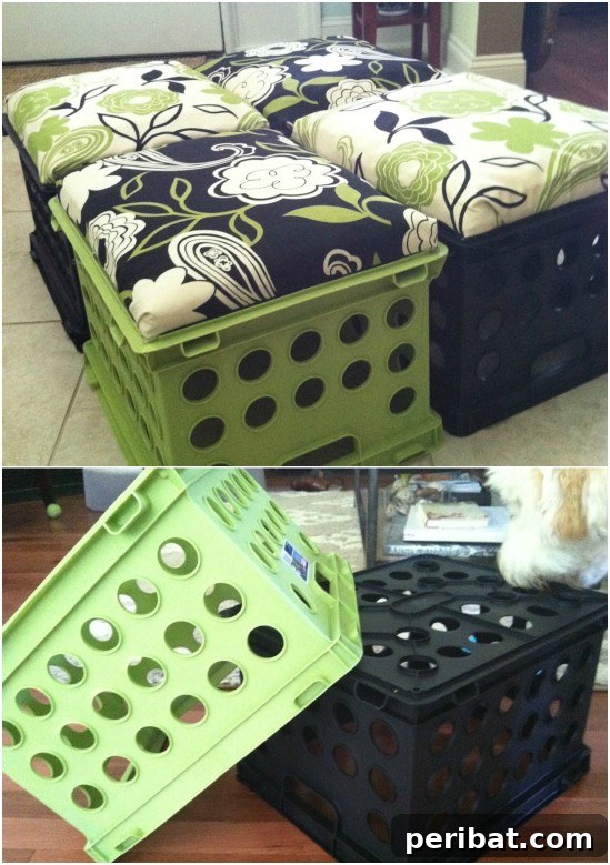 Upcycled Milk Crate Stools
