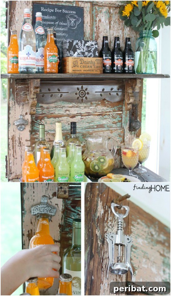 Upcycled Door Beverage Station