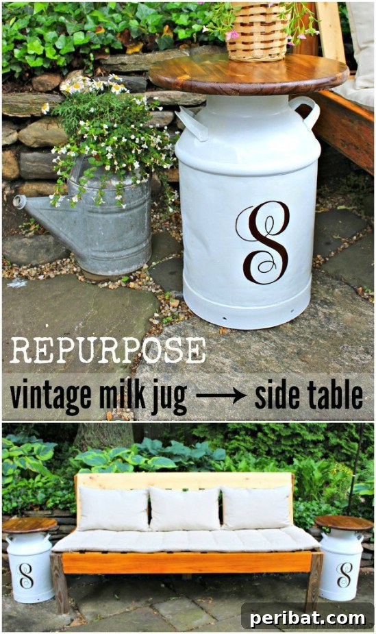 Vintage Milk Jug Side Table